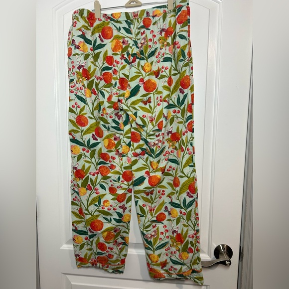Printfresh Butterfly Grove Orange Fruit Print Pajama Pants Size L cozy lounge - Picture 8 of 11